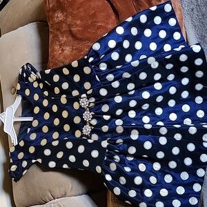 Blue and gold formal dress with diamante' accent